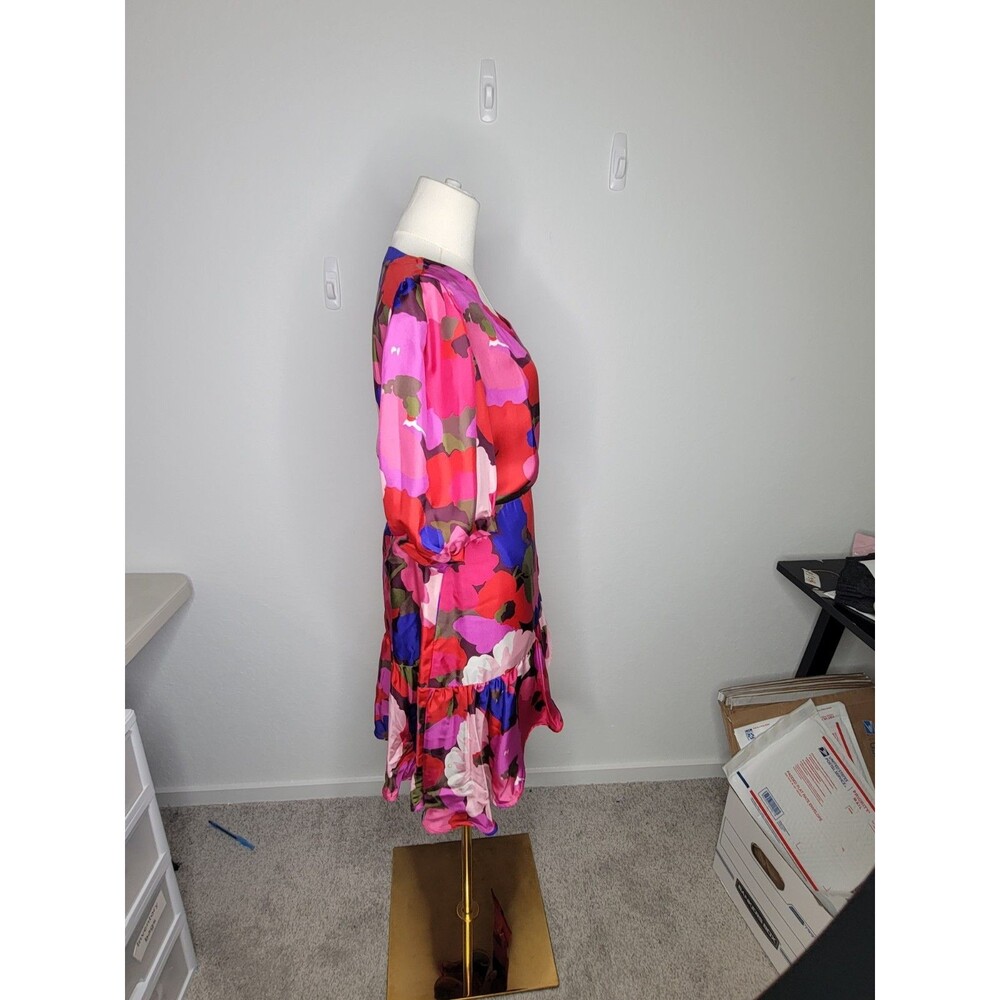 Sara Roka Italy Eldera 57 Silk Dress Size IT 42 True Wrap Peony Mini US S/M - Picture 8 of 14